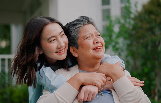 Women hugging